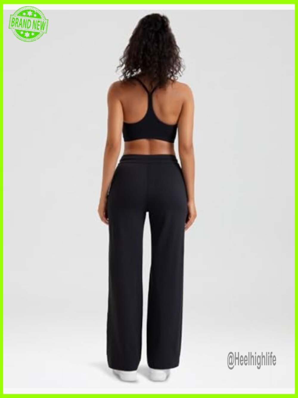 Wide Leg Lounge Pants High Waisted Work Pants with Pockets - Picture 4 of 7